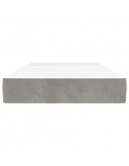 Materasso a Molle Grigio Chiaro 120x190x20 cm in Velluto