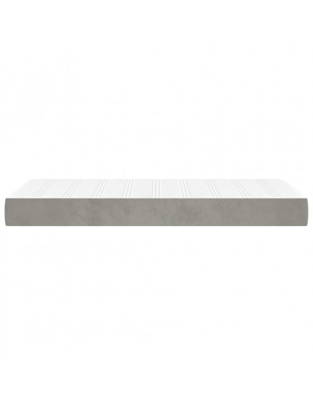 Materasso a Molle Grigio Chiaro 120x190x20 cm in Velluto