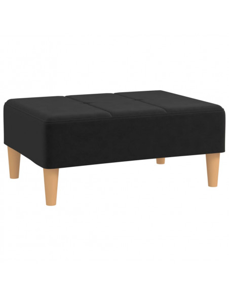 Poggiapiedi Nero 78x56x32 cm in Tessuto