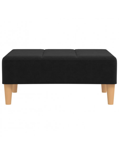 Poggiapiedi Nero 78x56x32 cm in Tessuto