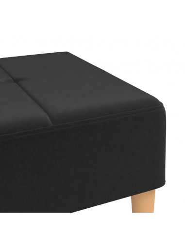 Poggiapiedi Nero 78x56x32 cm in Tessuto