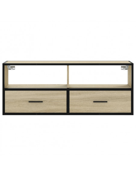 Mobile TV Rovere Sonoma 100x31x39,5cm Legno Multistrato Metallo