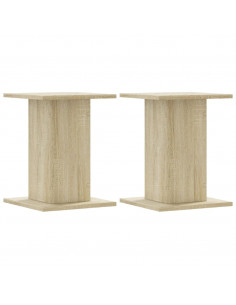 Supporti Altoparlanti 2 pz Rovere 30x30x40 cm in Multistrato 2