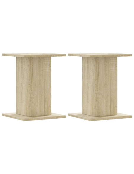 Supporti Altoparlanti 2 pz Rovere 30x30x40 cm in Multistrato