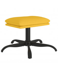 Poggiapiedi Giallo Senape 60x60x36 cm in Tessuto 2