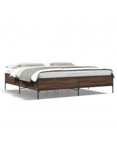 Giroletto Rovere Marrone 180x200cm in Legno Multistrato Metallo 2