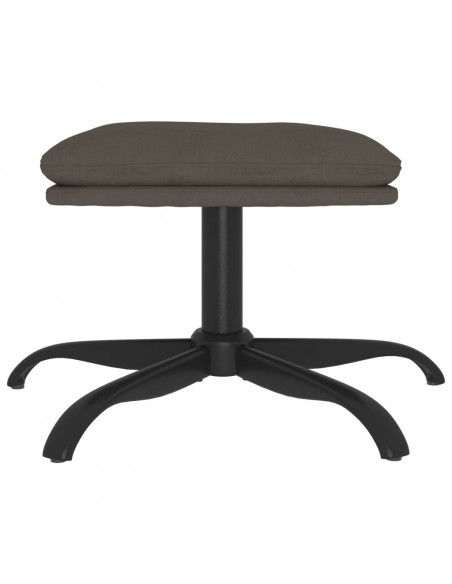 Poggiapiedi Grigio Scuro 60x60x36 cm in Velluto