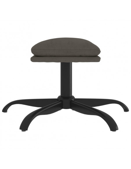 Poggiapiedi Grigio Scuro 60x60x36 cm in Velluto