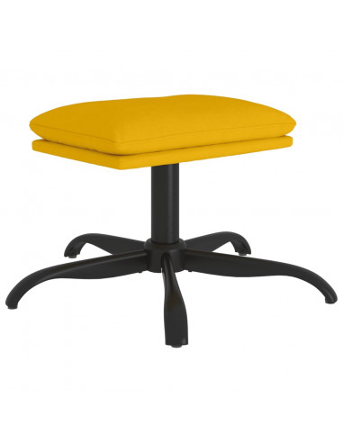 Poggiapiedi Giallo Senape 60x60x36 cm in Velluto