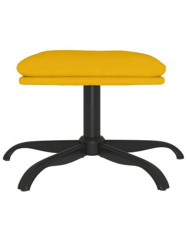 Poggiapiedi Giallo Senape 60x60x36 cm in Velluto