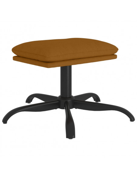Poggiapiedi Marrone 60x60x36 cm in Velluto