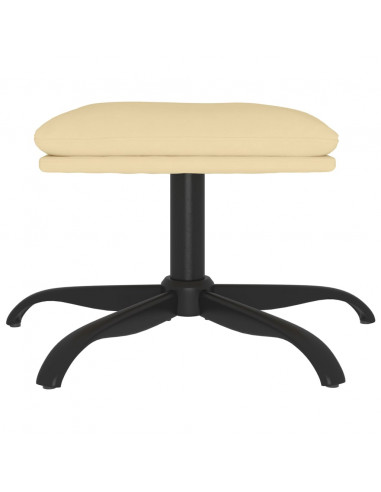 Poggiapiedi Bianco Crema 60x60x36 cm in Velluto