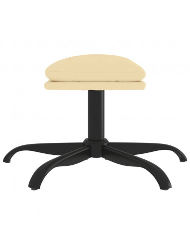 Poggiapiedi Bianco Crema 60x60x36 cm in Velluto