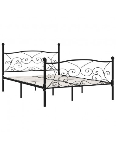 Giroletto con Doghe Nero in Metallo 160x200 cm