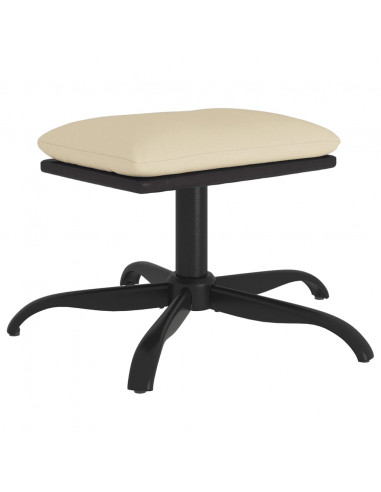 Poggiapiedi Crema 60x60x36 cm in Tessuto e Similpelle