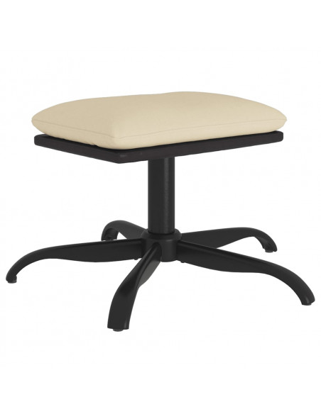 Poggiapiedi Crema 60x60x36 cm in Tessuto e Similpelle