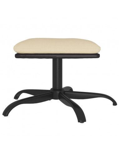 Poggiapiedi Crema 60x60x36 cm in Tessuto e Similpelle