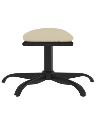 Poggiapiedi Crema 60x60x36 cm in Tessuto e Similpelle