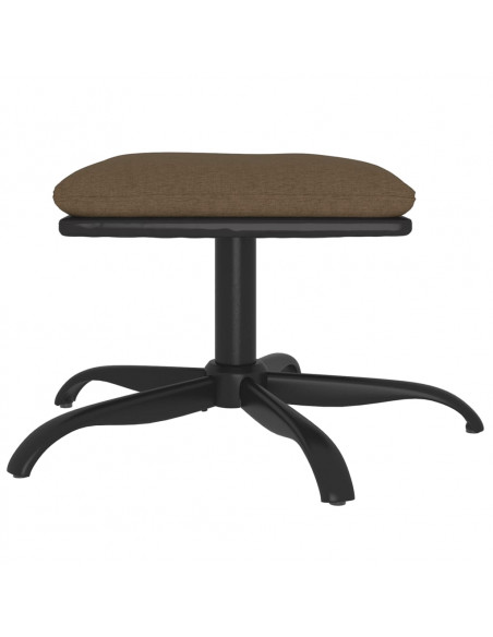 Poggiapiedi Marrone 60x60x36 cm in Tessuto e Similpelle