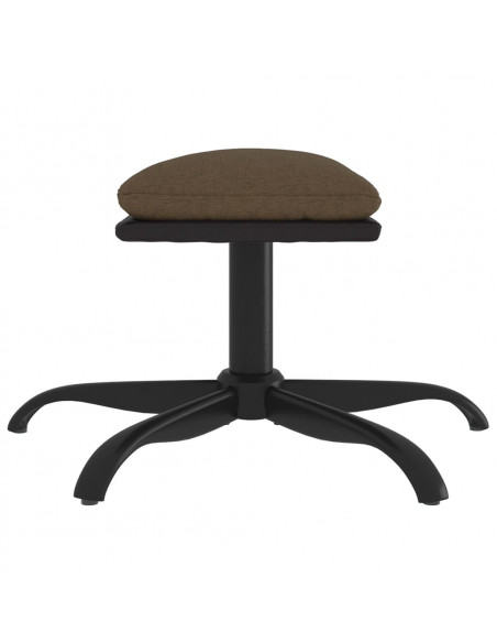 Poggiapiedi Marrone 60x60x36 cm in Tessuto e Similpelle