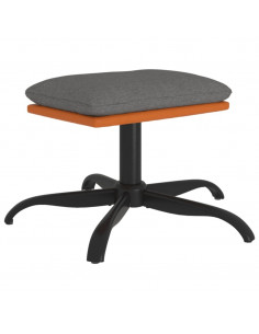 Poggiapiedi Grigio Chiaro 60x60x36 cm in Tessuto e Similpelle 2