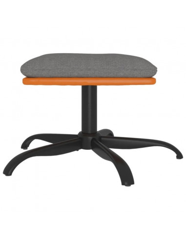 Poggiapiedi Grigio Chiaro 60x60x36 cm in Tessuto e Similpelle