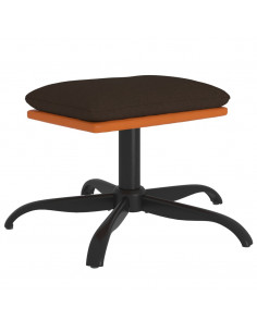 Poggiapiedi Marrone 60x60x36 cm in Tessuto e Similpelle 2