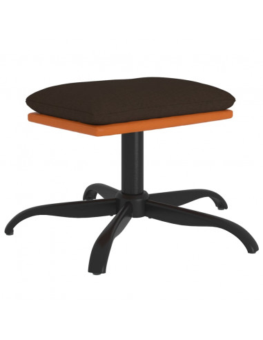 Poggiapiedi Marrone 60x60x36 cm in Tessuto e Similpelle