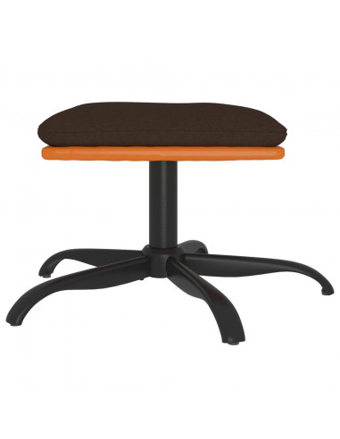 Poggiapiedi Marrone 60x60x36 cm in Tessuto e Similpelle