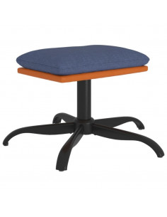 Poggiapiedi Blu 60x60x36 cm in Tessuto e Similpelle 2