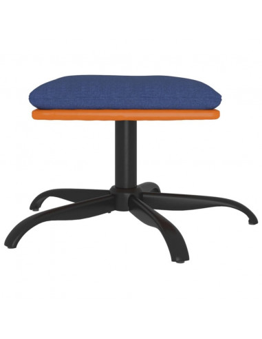 Poggiapiedi Blu 60x60x36 cm in Tessuto e Similpelle