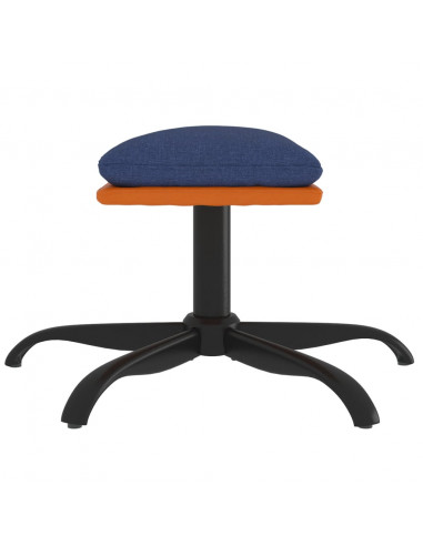 Poggiapiedi Blu 60x60x36 cm in Tessuto e Similpelle