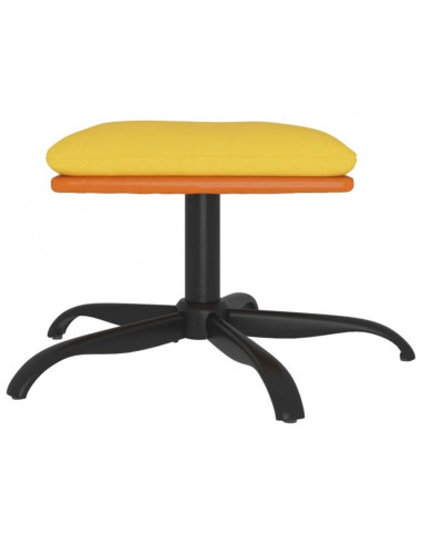 Sgabello Giallo Senape 60x60x36 cm in Tessuto e Similpelle