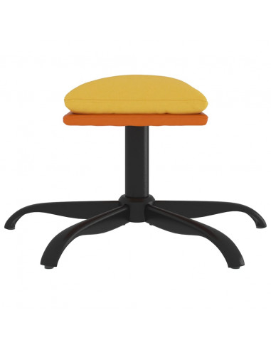 Sgabello Giallo Senape 60x60x36 cm in Tessuto e Similpelle