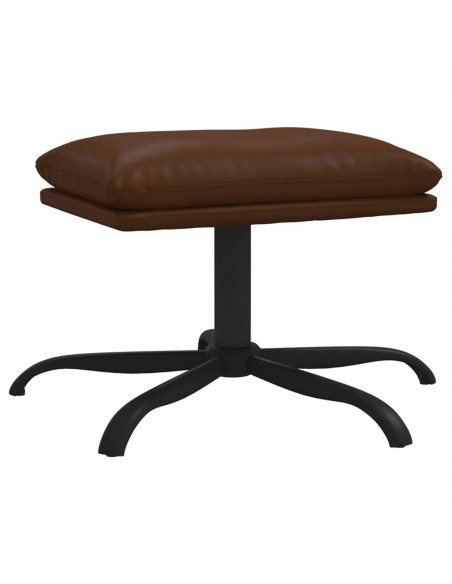 Poggiapiedi Marrone 45x29,5x36 cm in Similpelle Lucida