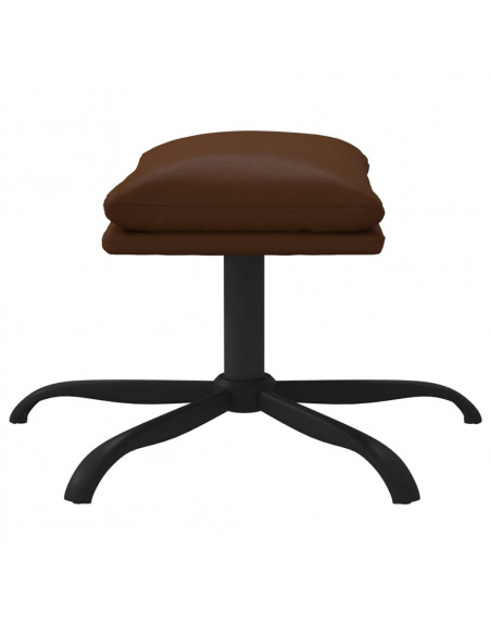 Poggiapiedi Marrone 45x29,5x36 cm in Similpelle Lucida