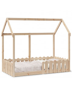 Giroletto Casetta per Bambini 80x160 cm Legno Massello di Pino 2