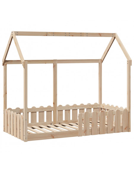 Giroletto Casetta per Bambini 80x160 cm Legno Massello di Pino