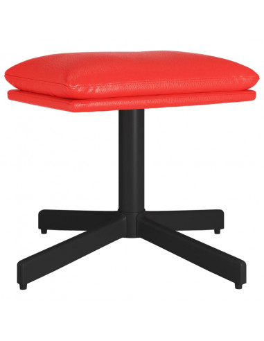 Poggiapiedi Rosso 60x60x36 cm in Similpelle