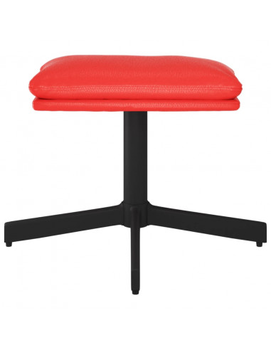 Poggiapiedi Rosso 60x60x36 cm in Similpelle