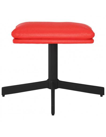 Poggiapiedi Rosso 60x60x36 cm in Similpelle