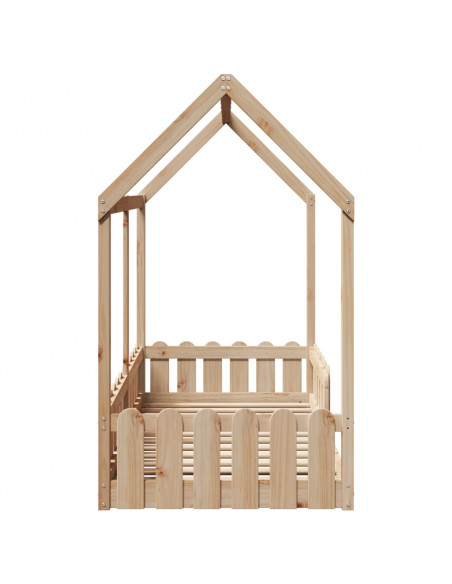 Giroletto Casetta per Bambini 80x160 cm Legno Massello di Pino