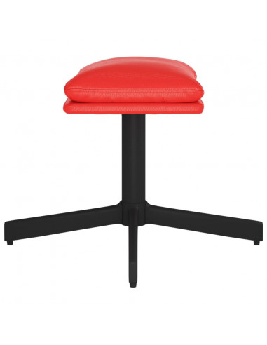 Poggiapiedi Rosso 60x60x36 cm in Similpelle
