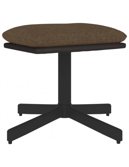 Poggiapiedi Marrone 60x60x36 cm in Tessuto e Similpelle