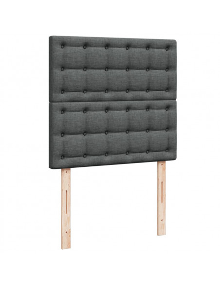 Giroletto a Molle con Materasso Grigio Scuro 90x190 cm Tessuto