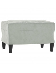 Poggiapiedi Grigio Chiaro 60x50x41 cm in Velluto 2