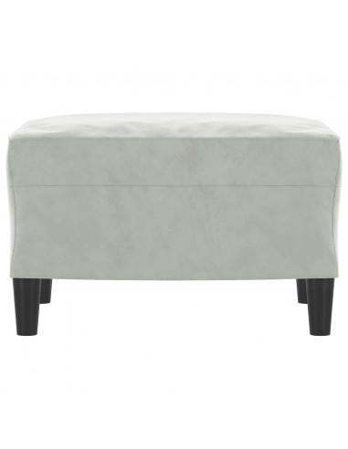 Poggiapiedi Grigio Chiaro 60x50x41 cm in Velluto