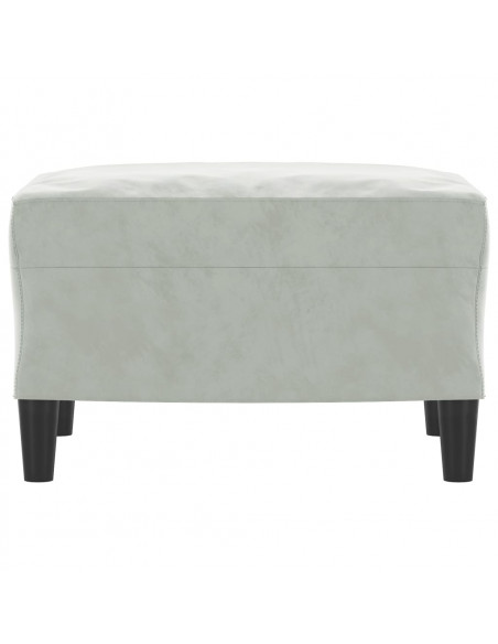 Poggiapiedi Grigio Chiaro 60x50x41 cm in Velluto