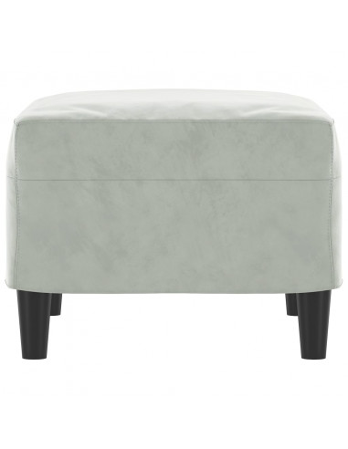 Poggiapiedi Grigio Chiaro 60x50x41 cm in Velluto