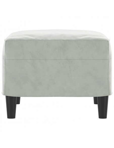 Poggiapiedi Grigio Chiaro 60x50x41 cm in Velluto